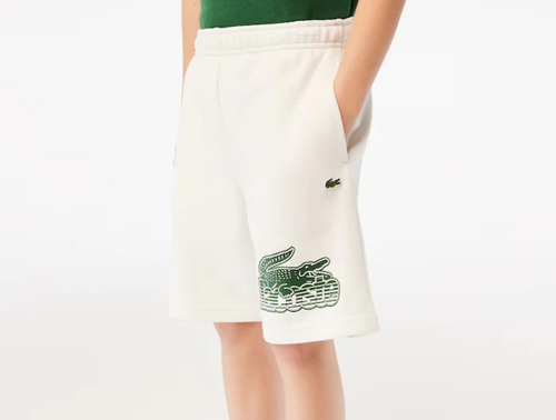 Lacoste Kids' Contrast Print Branded Shorts White GJ7462-51-70V