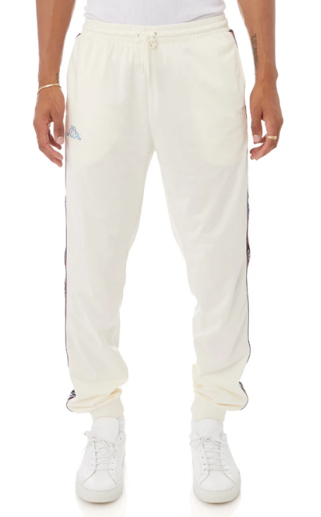 Kappa Logo Tape Alic 2 Trackpants White Cream Black Blue Turkis White 311B6YW A3H 2XL by Sporttech