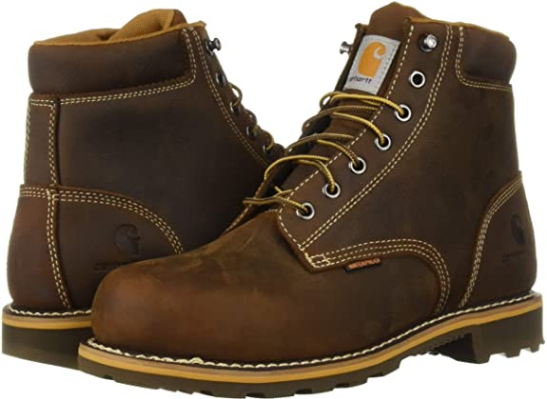 CARHARTT 6-INCH NON-SAFETY TOE WORK BOOT DK BROWN OIL TANNED CMW6190