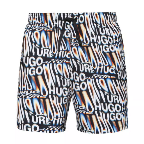 Hugo Men s Neo Open Logo Print Swim Shorts Open White Size XXL