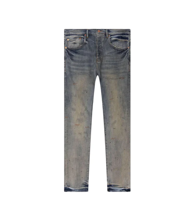 Purple Brand Indigo Oil Repair Slim Straight Jeans P005-IORS123