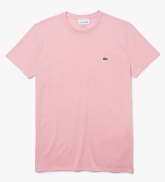 Lacoste Men's Crew Neck Pima Cotton Jersey T-Shirt Pink TH6709-51-7SY