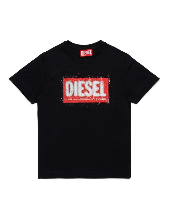 Diesel Kids Short Sleeve T-Shirt Black [J02476-00YI9-K900]