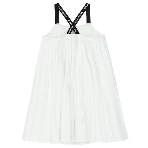 Karl Lagerfeld Girl's Strappy Pleated Dress White Z12246-10P