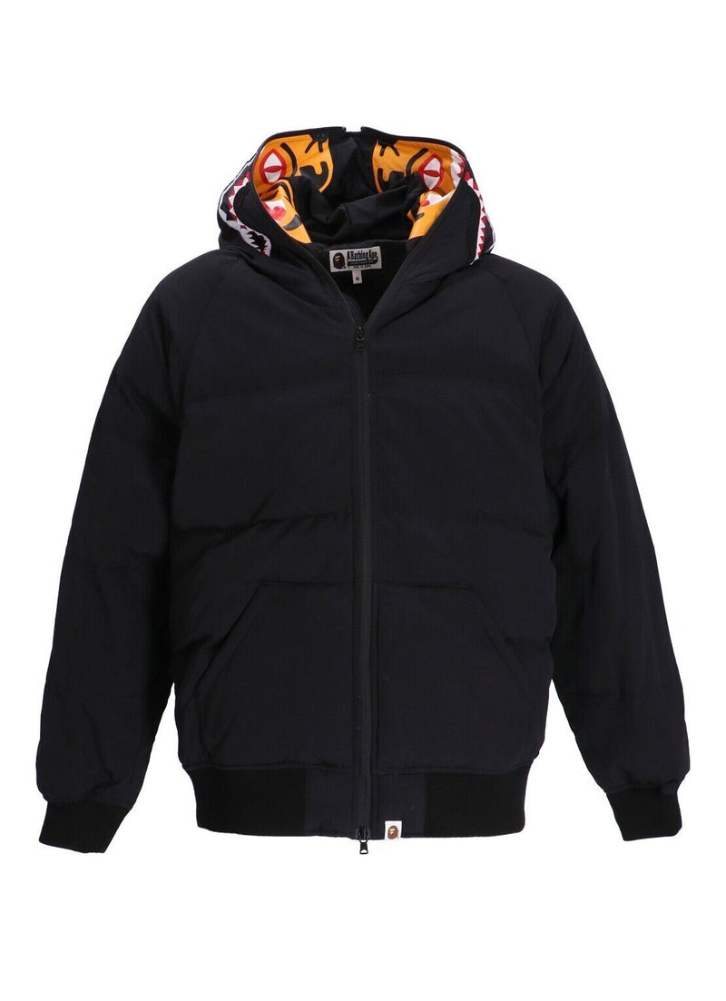 Bape Shark X Tiger Hoodie Down Jacket Black 001HJH801013MBLK