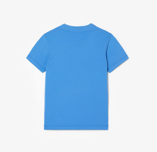 Lacoste Kids’ Branded Print Organic Cotton T-Shirt Blue TJ5484-51-L99