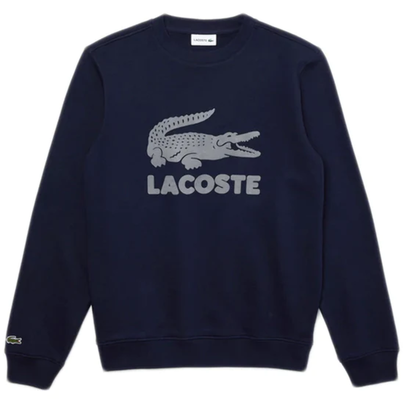 Lacoste Printed Logo Fleece Crew Neck Sweatshirt Navy SH2167-51-166