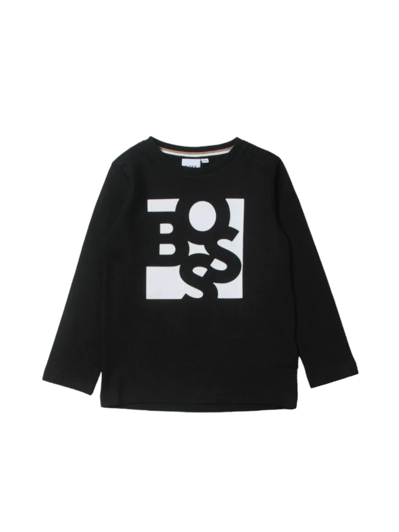 Hugo Boss Kids Long Sleeve T-Shirt Mini Me Black J25M18-09B