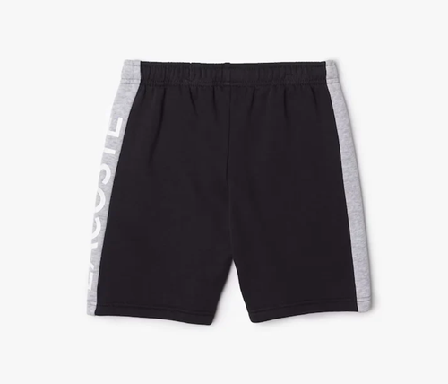 Lacoste Kids’ Color-Stripe Organic Cotton Shorts Navy Blue/Grey GJ5283-51-E6A
