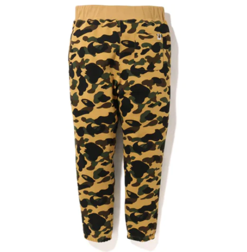 Bape 1ST Camo Ape Head Patched Sweatpants Yellow 001PTI801024M