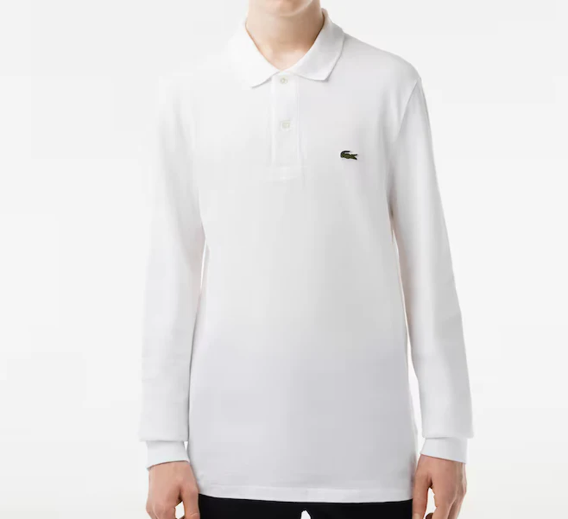 Lacoste Original L.12.12 Long Sleeve Cotton Polo White L1312-51-001