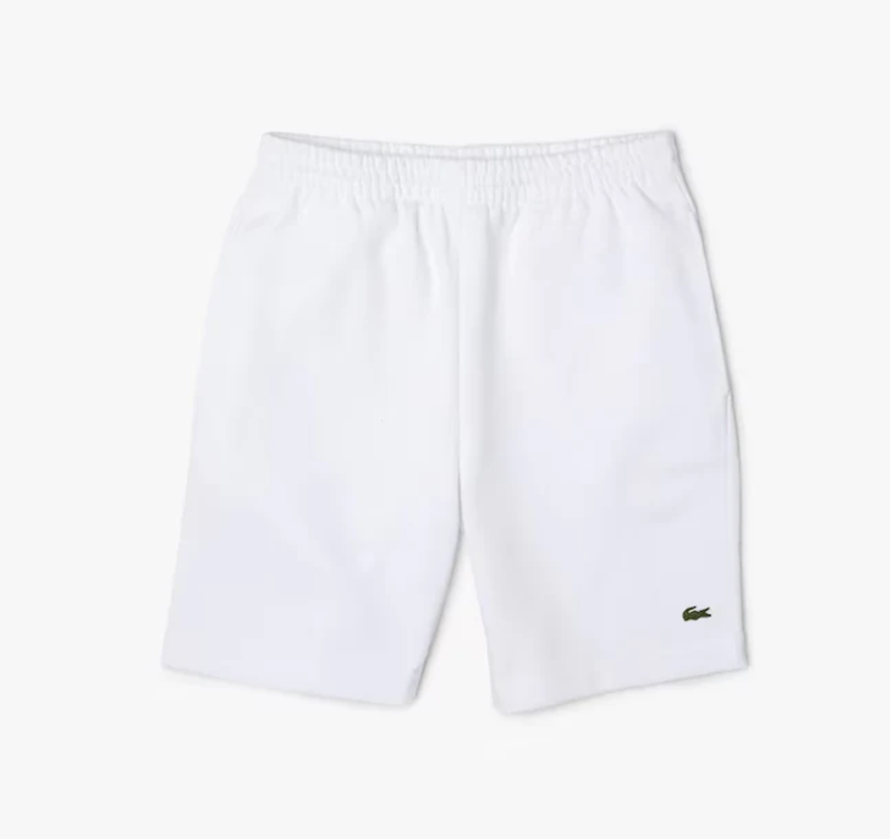 Lacoste Men's Organic Brushed Cotton Fleece Shorts White GH9627-51-001