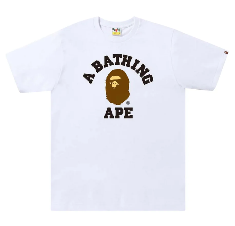 Bape College Tee White 001TEJ301001MWHT