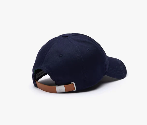 Lacoste Contrast Strap And Oversized Crocodile Cotton Cap Navy RK4711-51-166