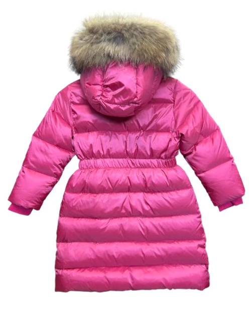 Add Girl's Satin Down Jacket Fur Hood Pink ADFGB030-C100