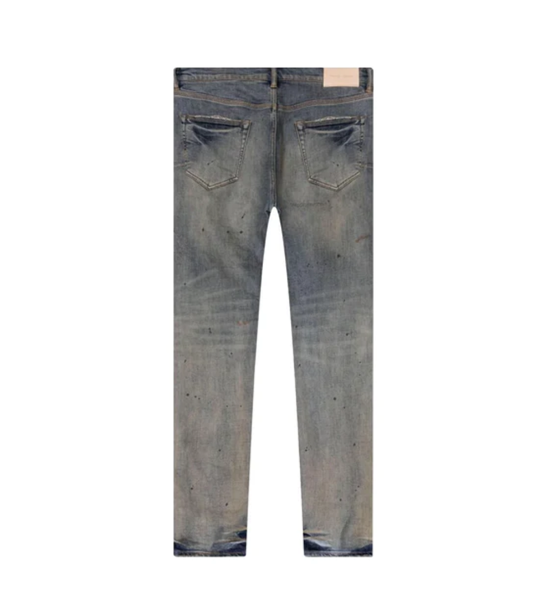 Purple Brand Indigo Oil Repair Slim Straight Jeans P005-IORS123