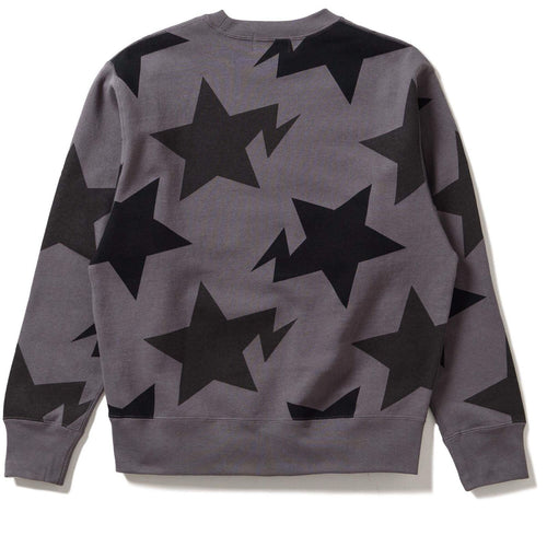 Bape Star Pattern Relaxed Fit Crewneck Black 001SWH801009M