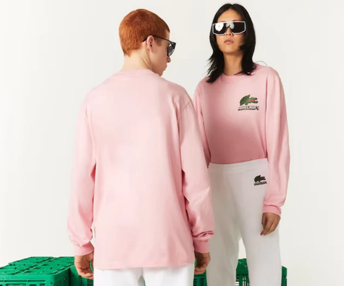 Lacoste Unisex Lacoste x Minecraft Organic Cotton T-Shirt Pink TH5039-51-7SY