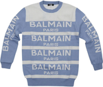 Balmain Kid's Sweater White/Blue BS9P20-X0006-100CE