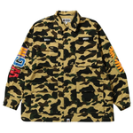Bape 1ST Camo Shark Relaxed Fit Military Shirt Yellow 001HHI301013MYEL