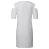 Balmain Girl's Cut-Off Shoulder Dress White BS1B11-X0001-100