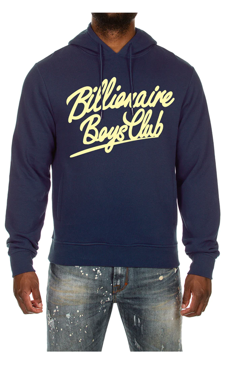 Billionaire Boys Club BB Script Hoodie Blue Depths 831-7309-BLUE DEPTHS