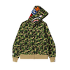 Bape ABC Camo Shark Full Zip Hoodie Green 001ZPJ301007MGRN