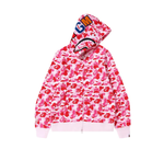 Bape ABC Camo Shark Full Zip Hoodie Pink 001ZPJ301007MPNK