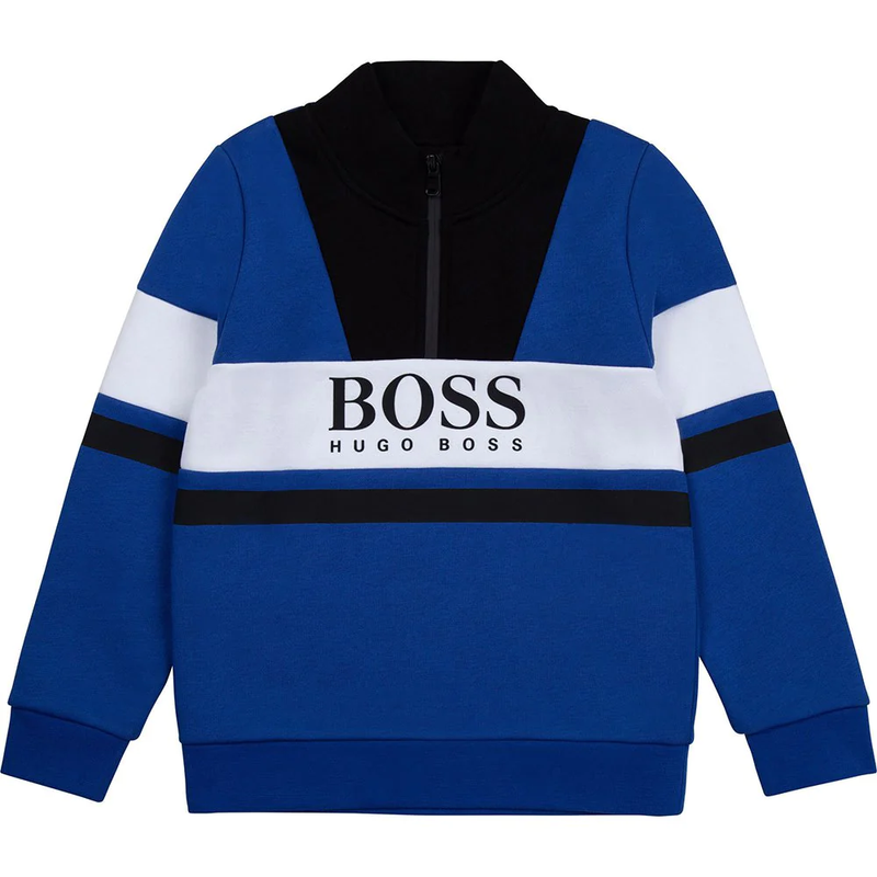 Hugo Boss Kids Half Zip Sweatshirt Blue J25N05-829