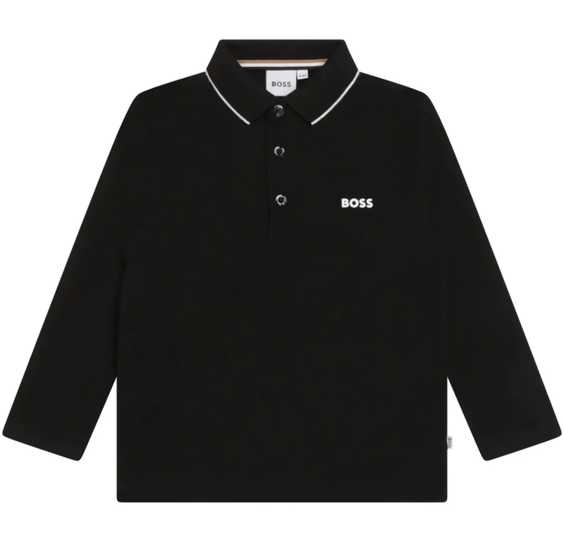 Hugo Boss Kids Long Sleeve Polo Black J25M34-09B