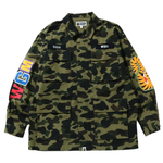 Bape 1ST Camo Shark Relaxed Fit Military Shirt Green 001SHI301013MGRN