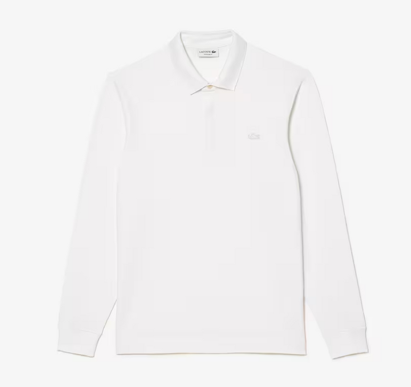 Lacoste Smart Paris Long Sleeve Stretch Cotton Polo White PH2481-51-001