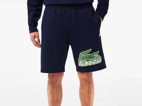 Lacoste Men’s Unbrushed Cotton Fleece Shorts Navy Blue GH5086-51-166