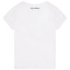 Karl Lagerfeld Girl's Short Sleeve Tee W/ Bedazzled Karl White Z15420-10P