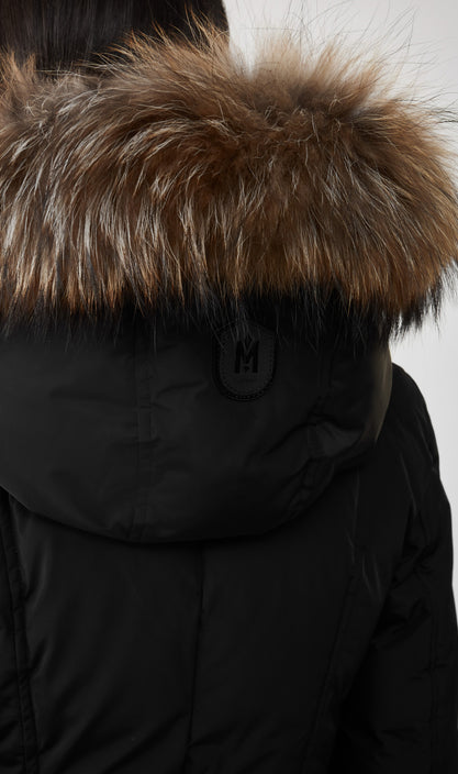 MACKAGE ADALI-F WOMEN'S DOWN COAT W/ NATURAL FUR COLLAR ADALI-F-Black