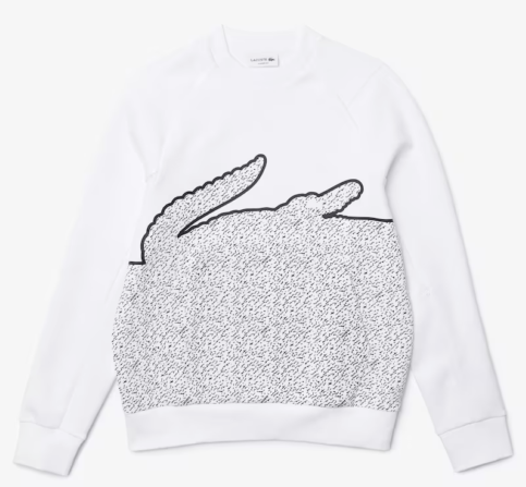 Lacoste Men’s Crew Neck Oversized Crocodile Sweatshirt Grey SH3358-51-001