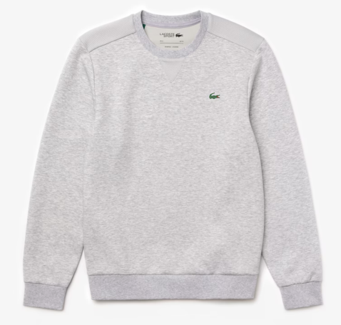 Lacoste Men’s SPORT Mesh Panels Sweatshirt Light Grey SH9604-51-9YA