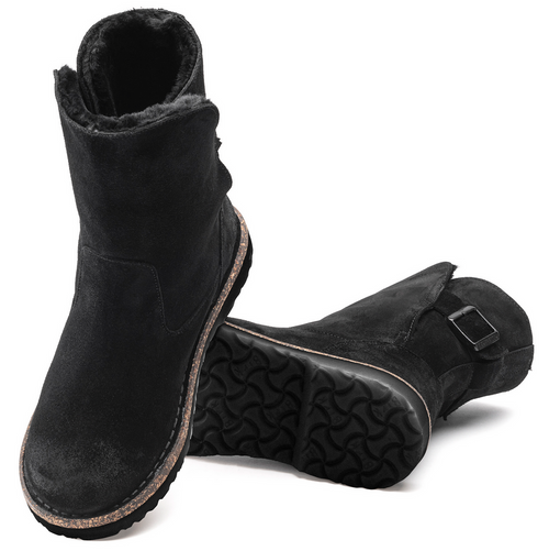 Birkenstock Uppsala Shearling Suede Leather Black 1020644