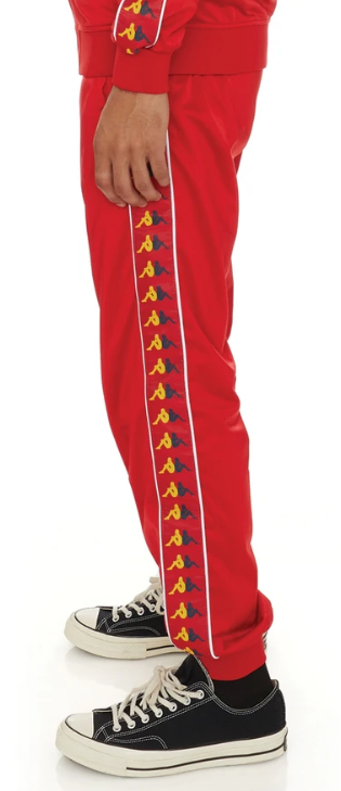 Kappa 222 BANDA TAGGART TRACKPANTS Red-Yellow Dk-Blue Dk-White 33144HW Sport Tech