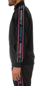 Kappa LOGO TAPE ARTEM 2 TRACK JACKET Black-Blue Turkis-White 311B7TW-A3J