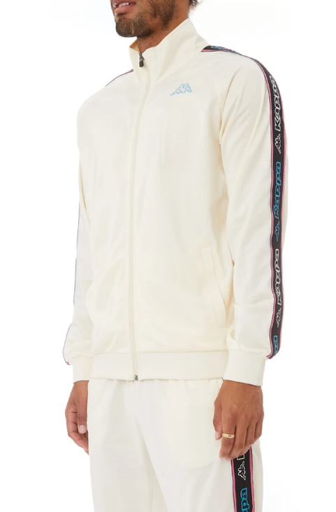 Kappa LOGO TAPE ARTEM 2 TRACK JACKET White Cream-Black-Blue Turkis-White 311B7TW-A3H