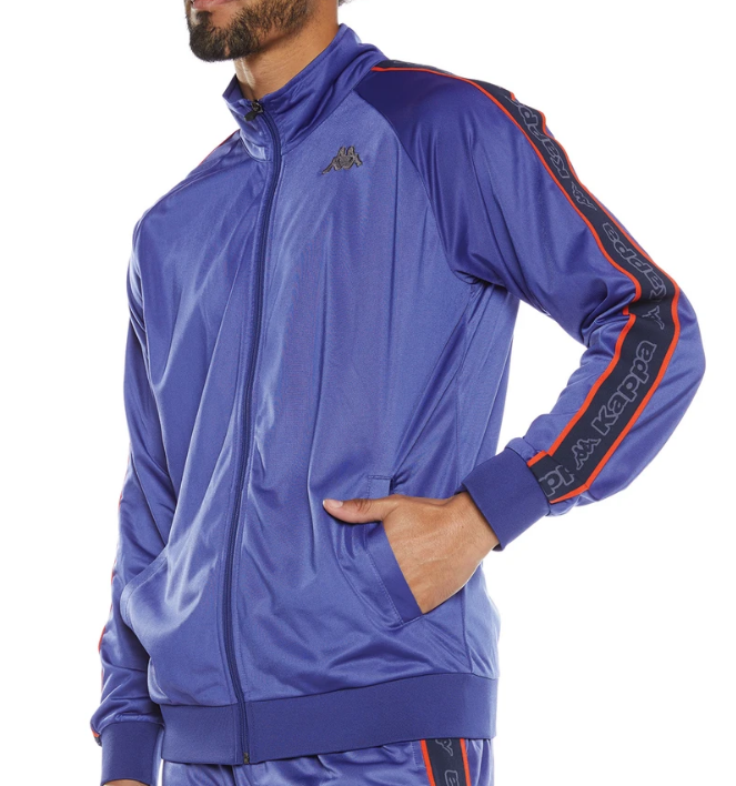 Kappa Men s Logo Tape Artem 2 Retro Sport Logo Tracksuit Blue Indigo M
