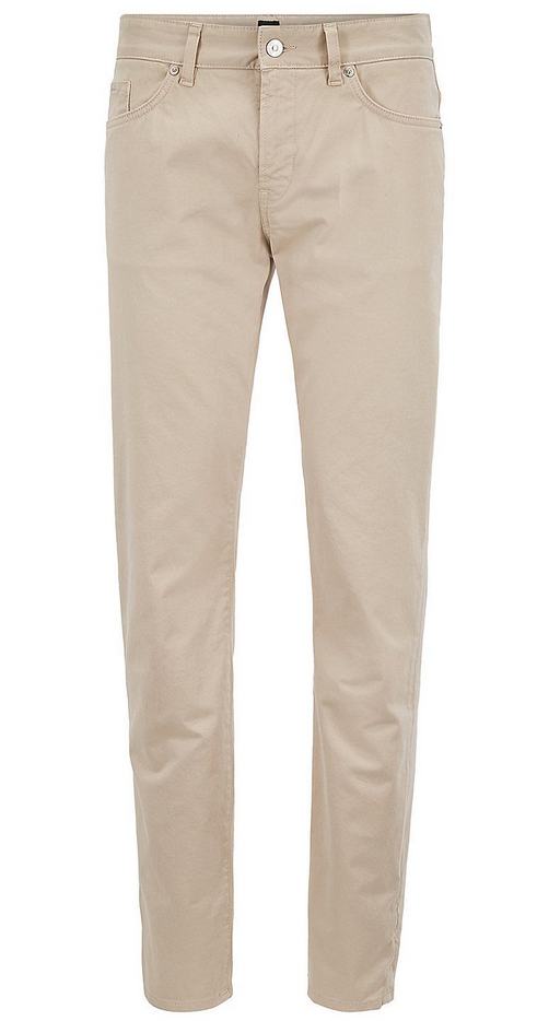 HUGO BOSS REGULAR-FIT MEN'S JEANS IN DIAMOND-BRUSHED SATIN STRETCH DENIM 50389566-275