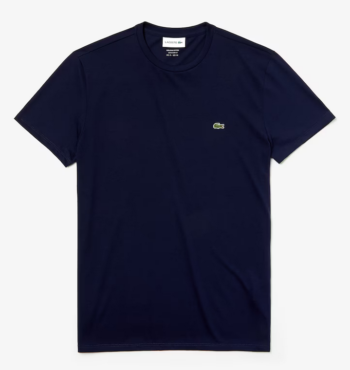 Lacoste Men's Crew Neck Pima Cotton T-Shirt Navy Blue TH6709-51-166