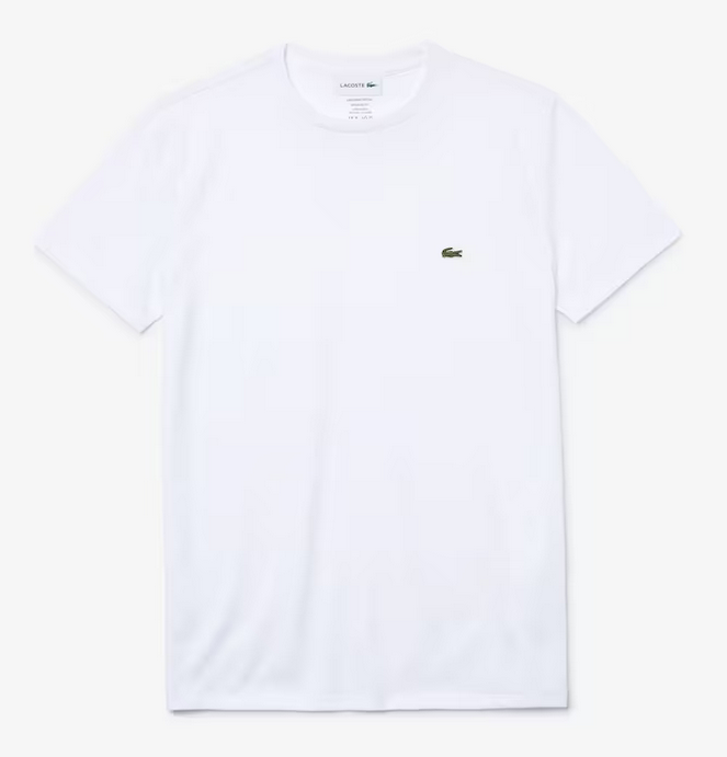 Lacoste Men's Crew Neck Pima Cotton Jersey T-Shirt White TH6709-51-001