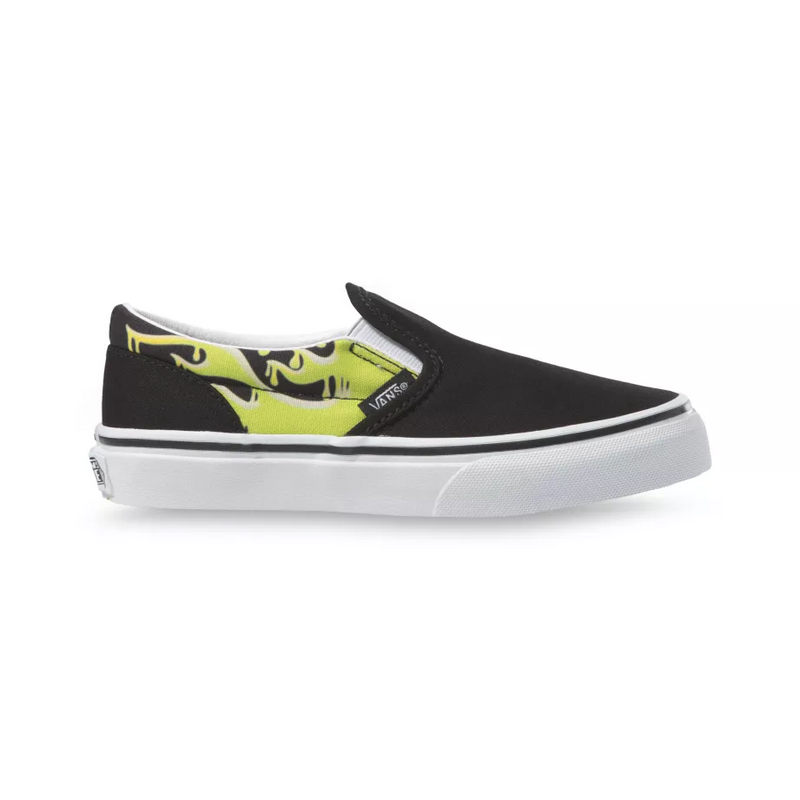 Vans Kids Slime Flame Classic Slip-On color Black/True White VN0A4BUT31M