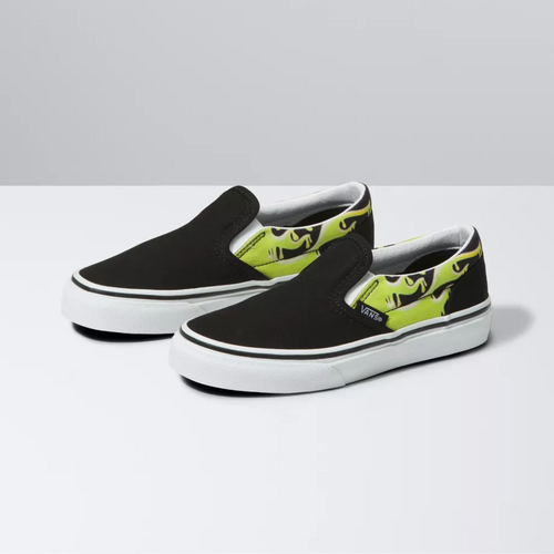 Vans Kids Slime Flame Classic Slip-On color Black/True White VN0A4BUT31M