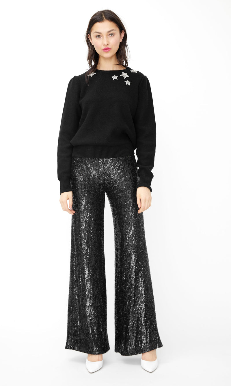 Generation Love Beaded Star Women's Sweater H19ShaeStarsBlack